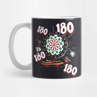 Darts Dartboard 180 Cartoon Mug